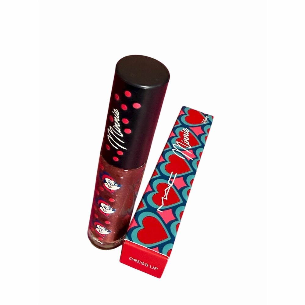 MAC x Disney Minnie Mouse Lipglass Lip Gloss in Dress Up Shimmer NIB - Picture 12 of 15